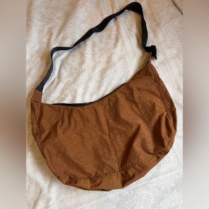 Baggu Large Nylon Crescent Bag in Brown Color